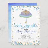 BLUE BOY Baby Sprinkle Invitation Kaart (Voorkant / Achterkant)