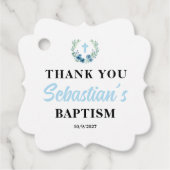 Blue Boy Baptism Square Bedankjes Labels (Voorkant)