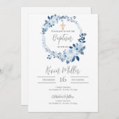 Blue Boy Baptism Uitnodiging (Voorkant / Achterkant)