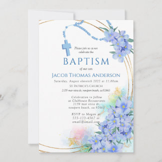 Blue Boy Baptism Uitnodiging