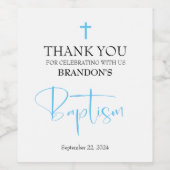 Blue Boy Baptism Wine Label Wijn Etiket (Enkel label)