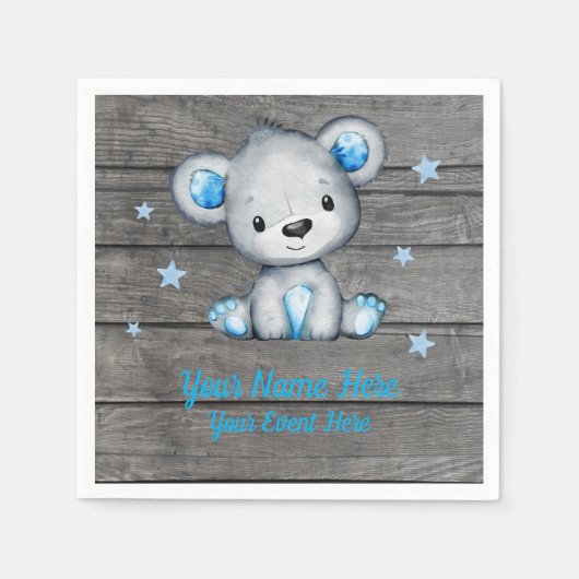Blue Boy Beer Napkins Baby shower Birthday Servet (Voorkant)