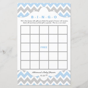 Blue BOY Bingo purse baby shower TWEE GAME SET
