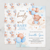 Blue Boy Boho Beer Baby shower Kaart (Voorkant / Achterkant)