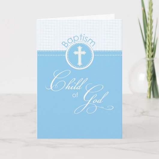 Blue Boy Child of God Baptism Gefeliciteerd Kaart (Voorkant)