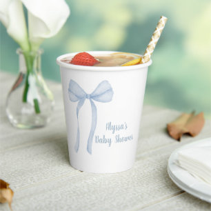 Blue Boy Coquette Baby shower Papieren Bekers