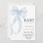 Blue Boy Coquette Bow Baby shower Kaart (Voorkant)
