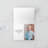 Blue Boy Cross Photo Baptisme Bedankkaart (Binnen)