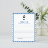 Blue Boy Cute Elephant Advice Parents Baby shower (Staand voorkant)