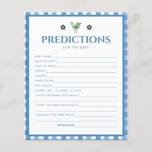 Blue Boy Cute Elephant Prediction for Baby shower (Voorkant)