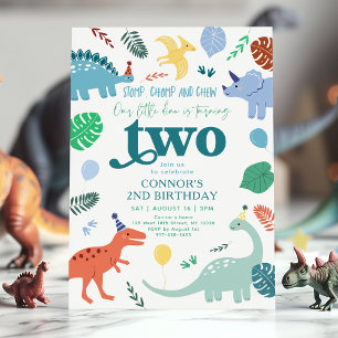 Blue Boy-dinosaurus verlaat tweede verjaardag Kaart
