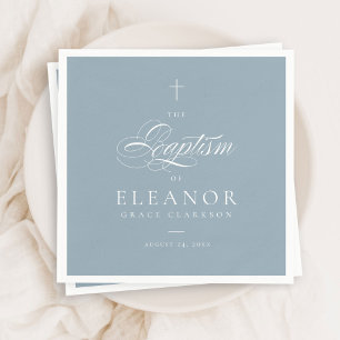 Blue Boy Elegant Cross Script Kalligrafie Doop Servet