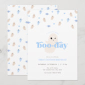 Blue Boy Ghost Halloween Verjaardag Uitnodiging (Voorkant / Achterkant)