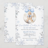 Blue Boy Gingerbread Christmas Snowflake Shower Kaart (Voorkant / Achterkant)