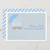 Blue Boy Oh Boy Baby shower Invitation (Devant / Derrière)