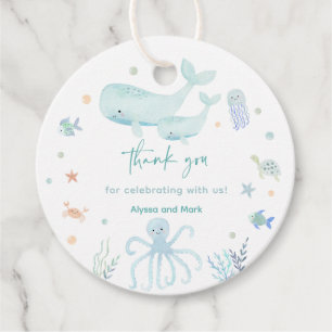 Blue Boy onder het Zeeen Baby shower Bedankjes Labels