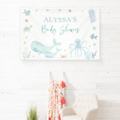 Blue Boy onder het Zeeen Baby shower Spandoek (Insitu)
