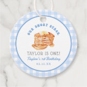 Blue Boy Ons Short Stack Is Eén Verjaardag Bedankjes Labels (Voorkant)