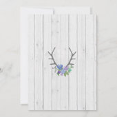 Blue Boy Stag Rustic Flower Baby shower Invitation (Dos)