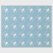 Blue Boy Swan Baby shower Cadeaupapier (Vlak)