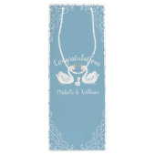 Blue Boy Swan Baby shower Wijn Cadeautas (Achterkant)