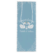 Blue Boy Swan Baby shower Wijn Cadeautas (Voorkant)