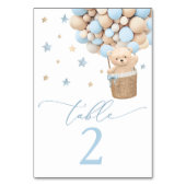 Blue Boy Teddy Bear Baby shower Kaart (Achterkant)
