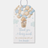 Blue Boy Teddy Bear Balloons Baby shower Cadeaulabel (Voorkant)