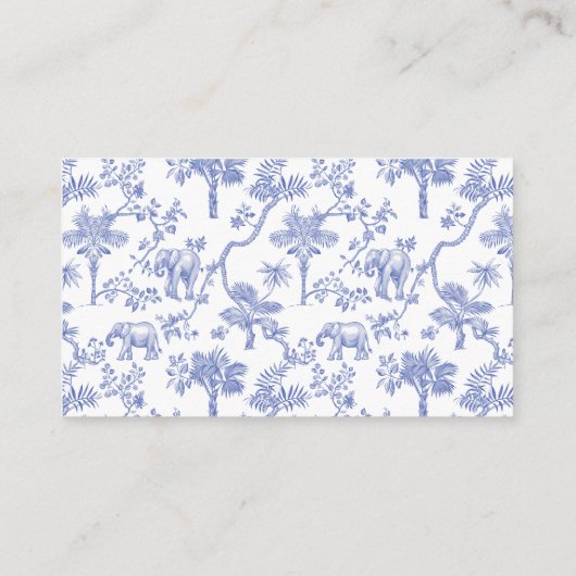 Blue Boy Toile Safari Luier Raffle Baby shower Informatiekaartje (Achterkant)