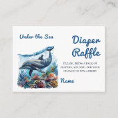Blue Boy Under the Zee Baby shower Luierkrabbel Informatiekaartje (Voorkant)