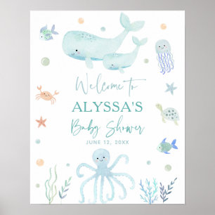 Blue Boy Under the Zee Baby shower Welkom Poster