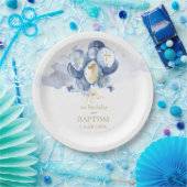 Blue Boys 1e verjaardag en doop Papieren Bordje (Feest)