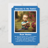 Blue Boys Adoption Party Photo Invitation (Devant)