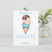 Blue Boys Crème glacée Anniversaire Carte de remer (Debout devant)