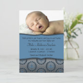 Blue Boys foto geboorte aankondiging (Staand voorkant)