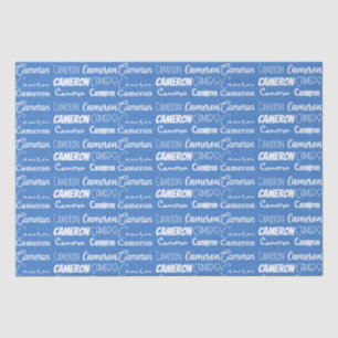  Blue Boys Naam Font Collage Tissuepapier
