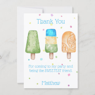 Blue Boys Popsicle fête d'anniversaire Carte de re