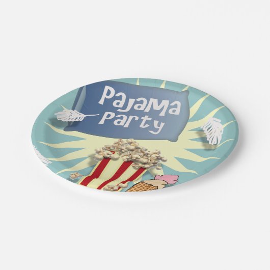 Blue Boys Sleepover pyjama party Papieren Bordje (Gekanteld)