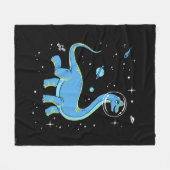 Blue Brachiosaurus dinos in de ruimte Fleece Deken (Voorkant (Horizontaal))