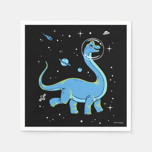 Blue Brachiosaurus dinos in de ruimte Servet