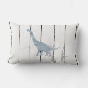 Blue Brachiosaurus Dinosaur Shiplap Rustic Decor Kussen