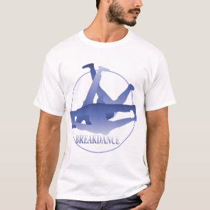 Blue Break Dance Performance Micro-Fiber Singlet T-shirt