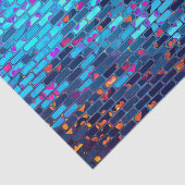Blue Brick en Heart Shimmer Pattern Tissuepapier (Detail)
