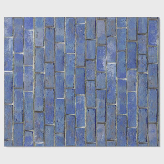 Blue Brick Pattern Cadeaupapier (Vlak)