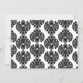 Blue Bridal Shower Invitations Damask Kaart (Achterkant)