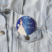 Blue Bride Maid of Honor Bridal Party Button (In situ)