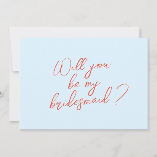Blue Bridesmaid Proposal Kaart met foto (Voorkant)