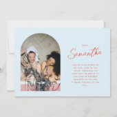 Blue Bridesmaid Proposal Kaart met foto (Achterkant)