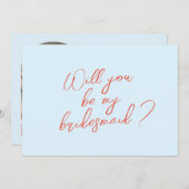 Blue Bridesmaid Proposal Kaart met foto (Voorkant / Achterkant)