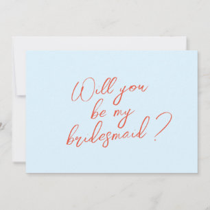 Blue Bridesmaid Proposal Kaart met foto